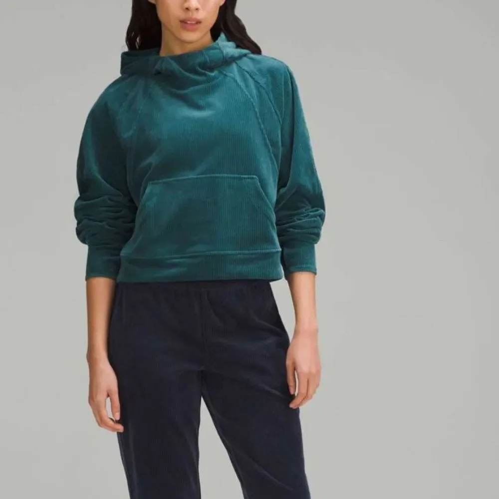 NWT New LULULEMON Scuba Oversized Hoodie Velvet Cord Sweatshirt Storm Teal XS S